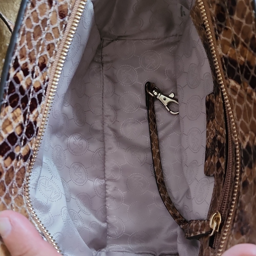 Michael Kors snakeskin pattern leather purse - Picture 9 of 12